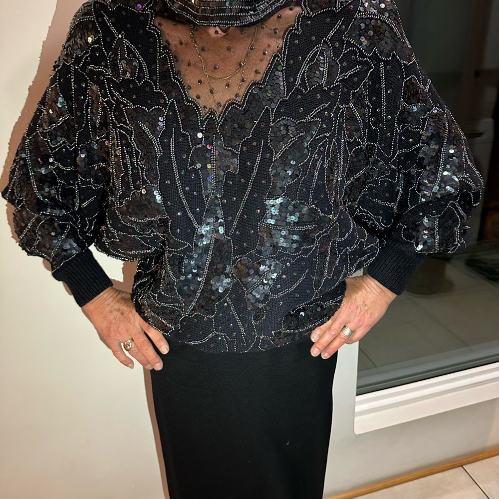 Elegant Sequined Blouse/Sweater